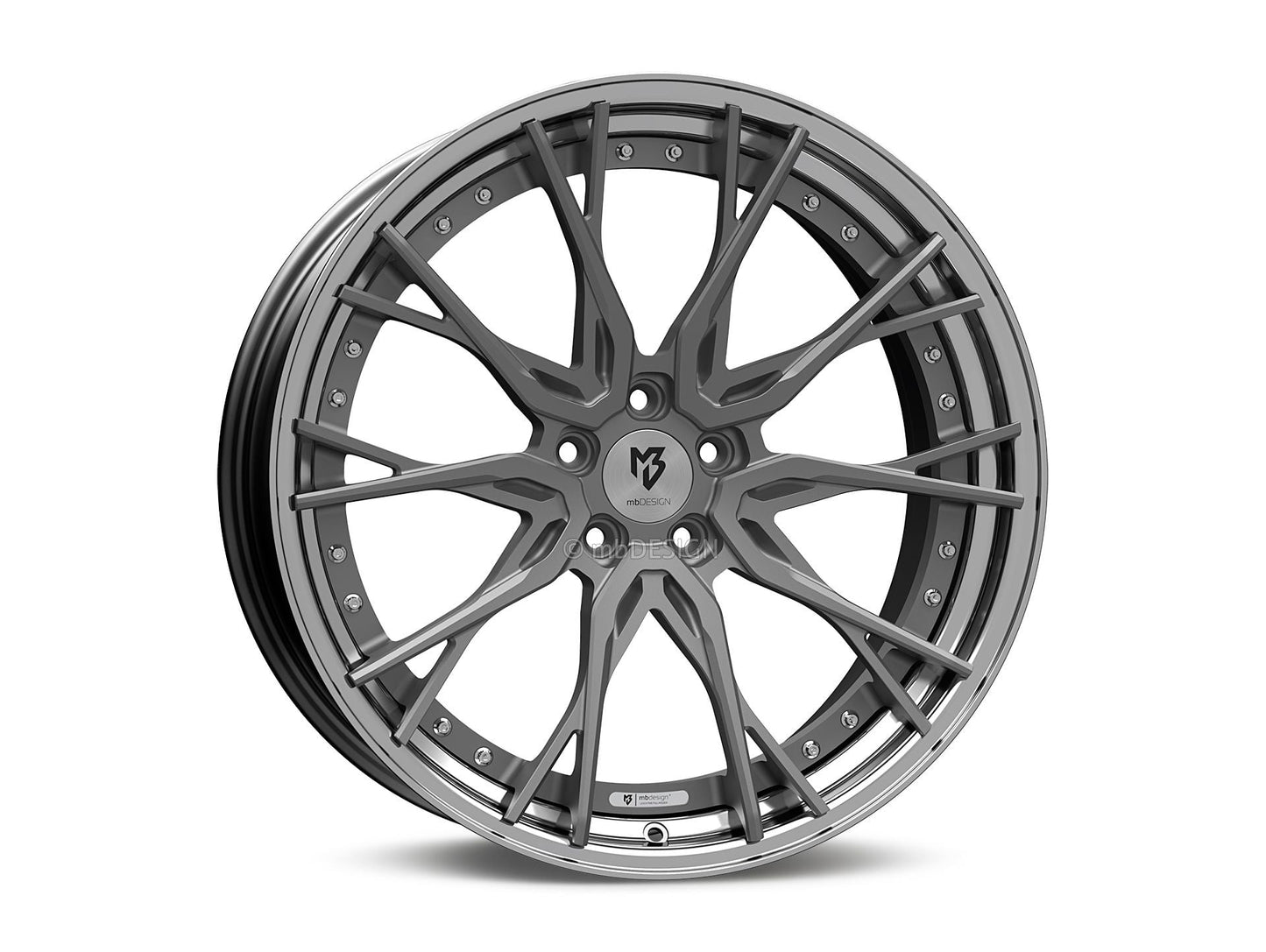 mbDesign Alufelgen MB KV3.2 DC 2-tlg 21 Zoll - grau matt/schwarz glänzend poliert