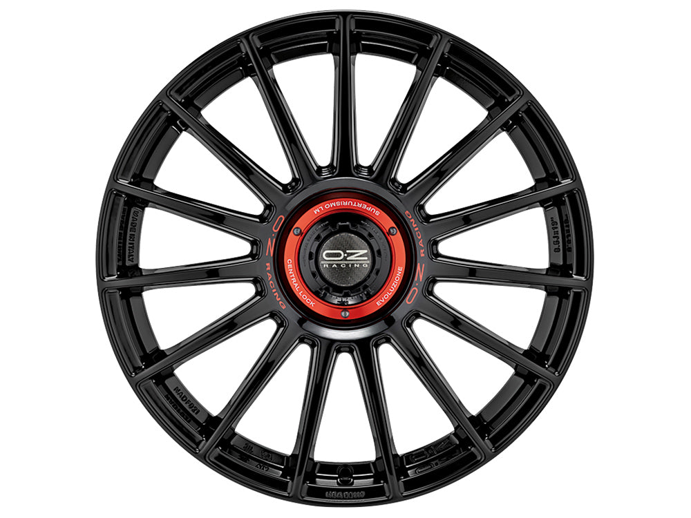 OZ Superturismo Evoluzione Gloss Black + Red Lettering