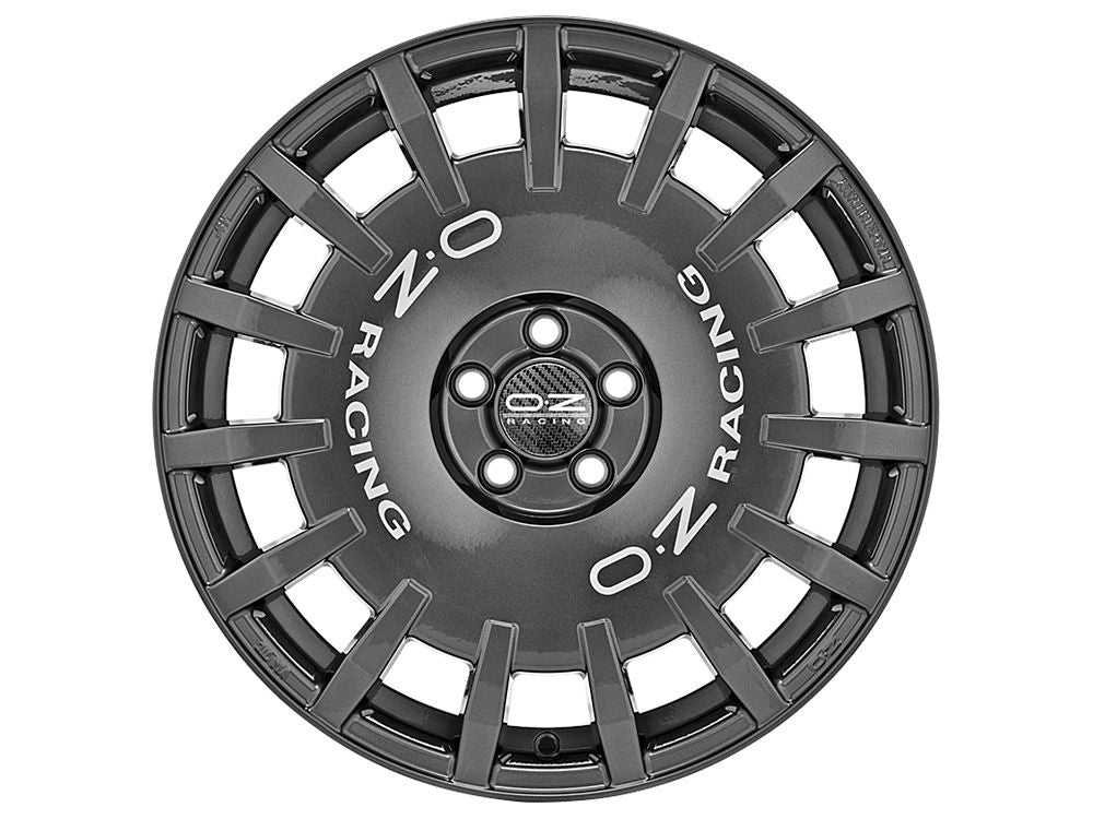 OZ Rally Racing Dark Graphite Silver Lettering