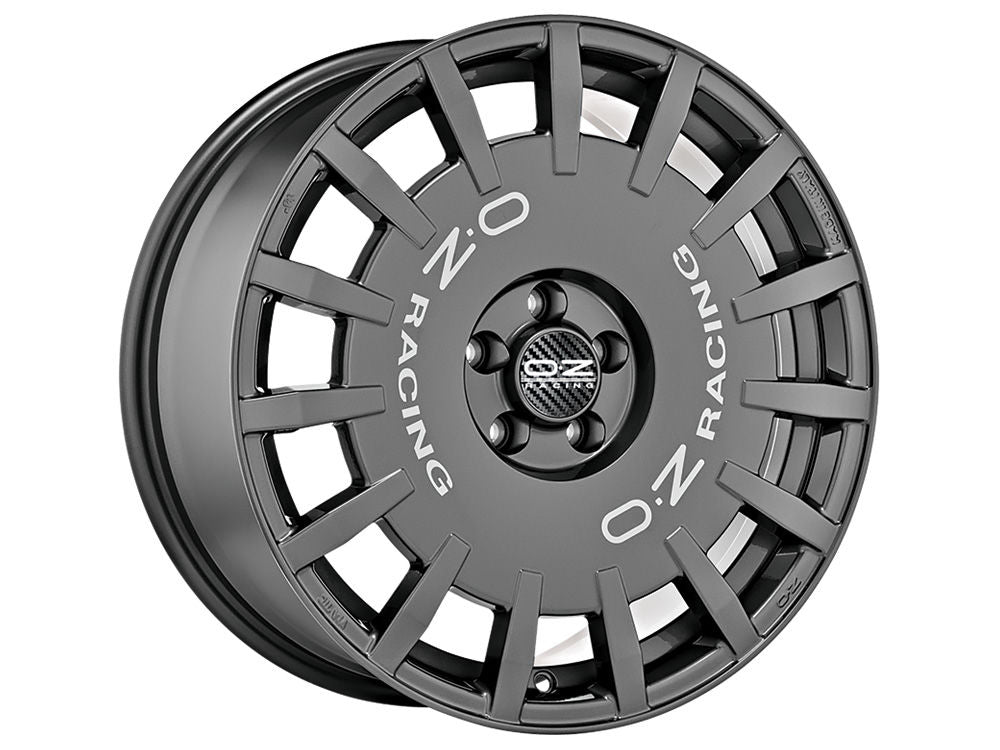 OZ Rally Racing Dark Graphite Silver Lettering