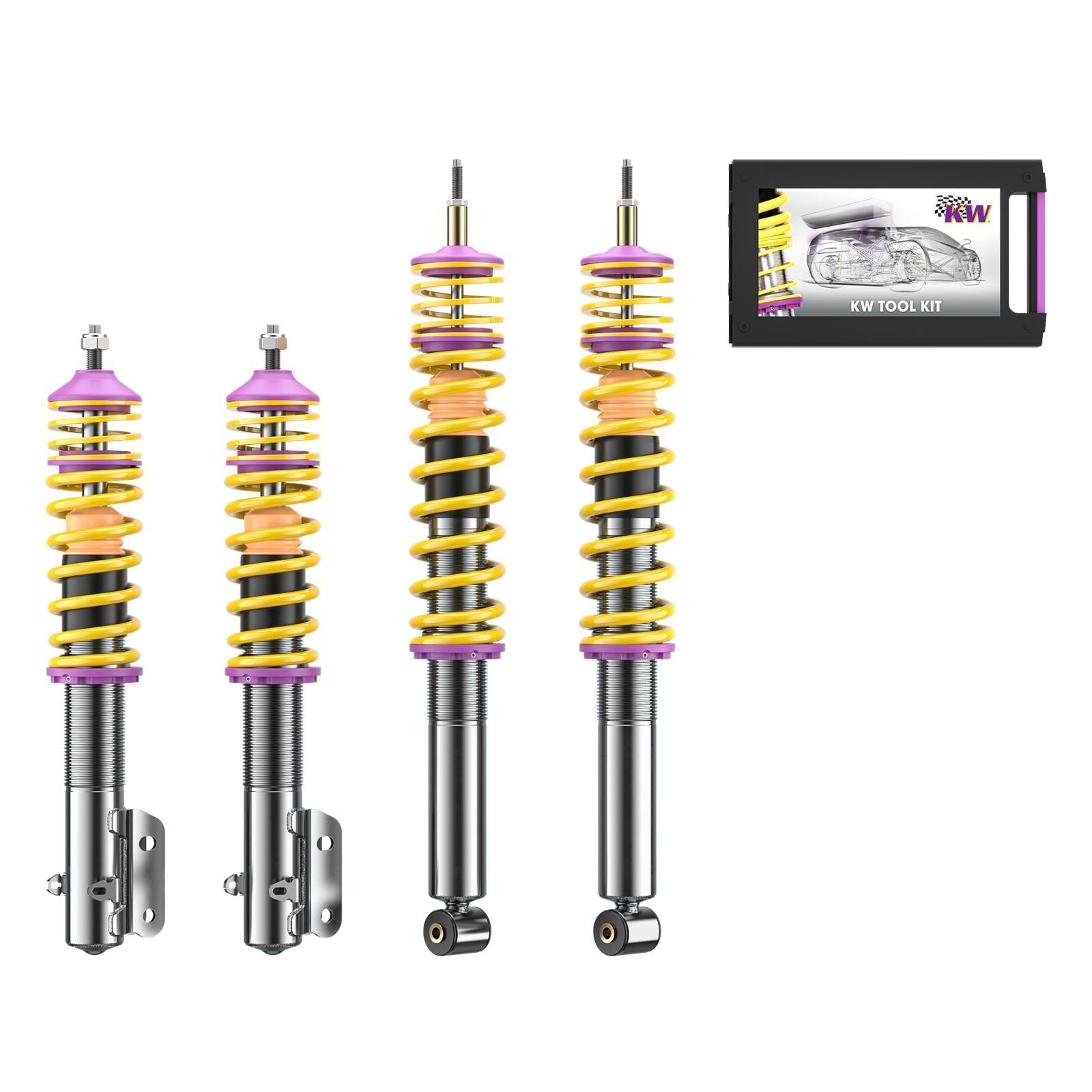 KW Gewindefahrwerk INOX V1 Golf II / Jetta II 45-85mm 10280002 - gepfeffert.com