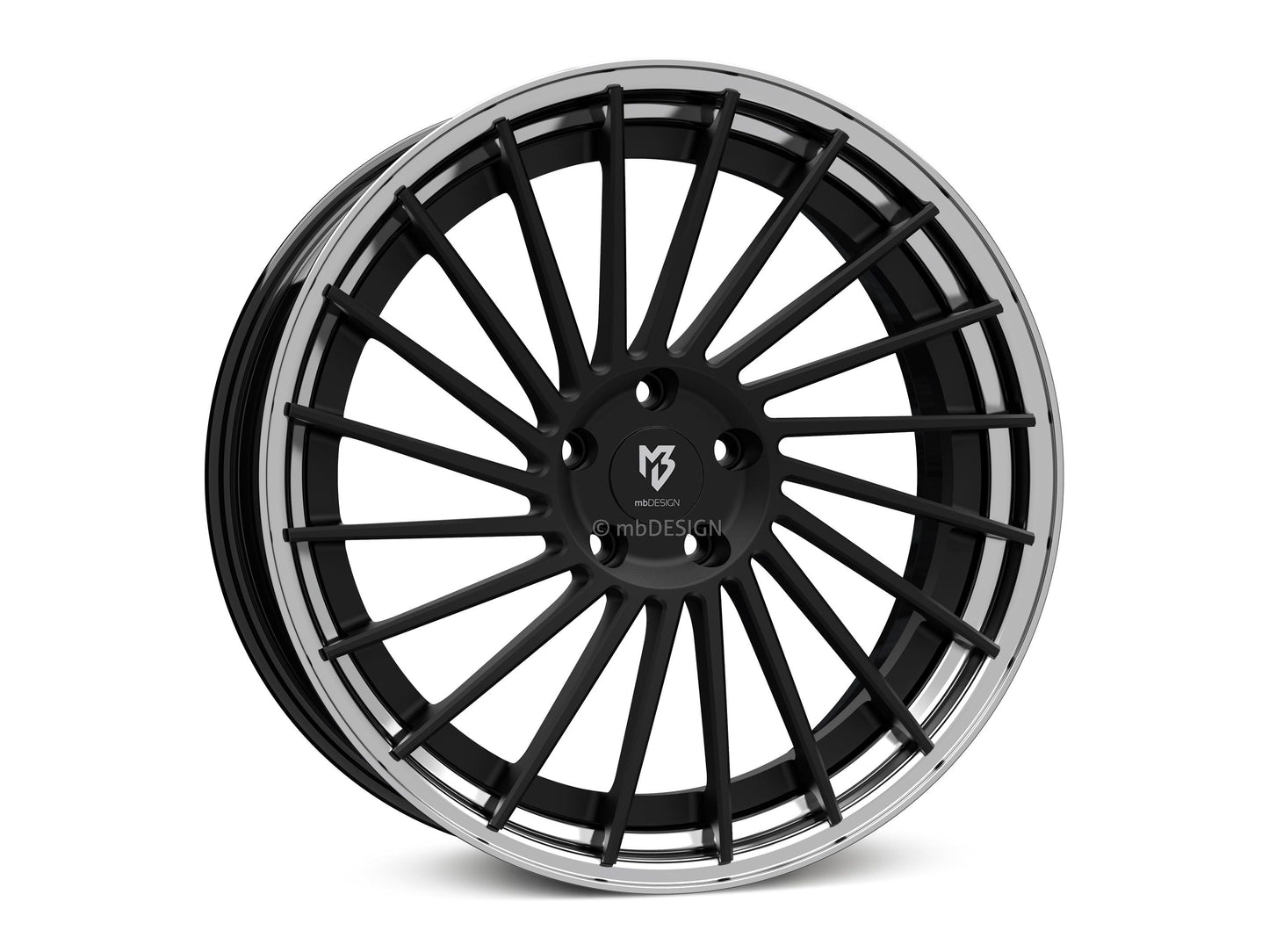 mbDesign Alufelgen MB VR3.2 2-tlg 21 Zoll - schwarz stumpfmatt/schwarz glänzend poliert