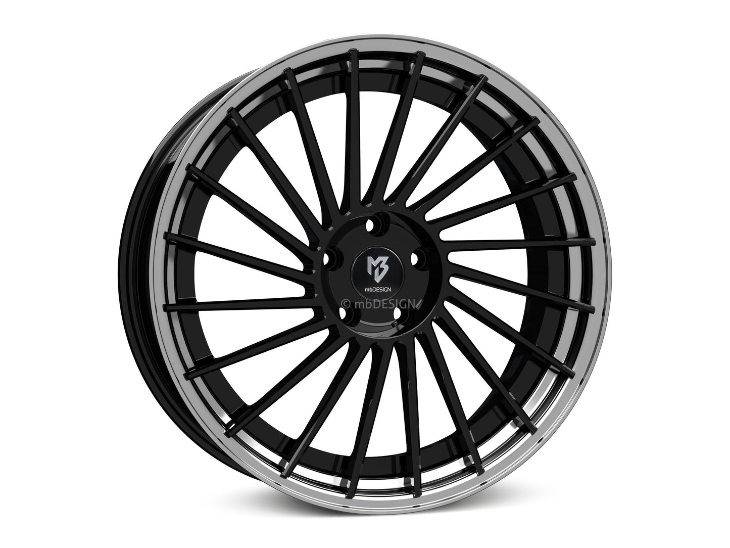 mbDesign Alufelgen MB VR3.2 2-tlg 21 Zoll - schwarz glänzend/schwarz glänzend poliert
