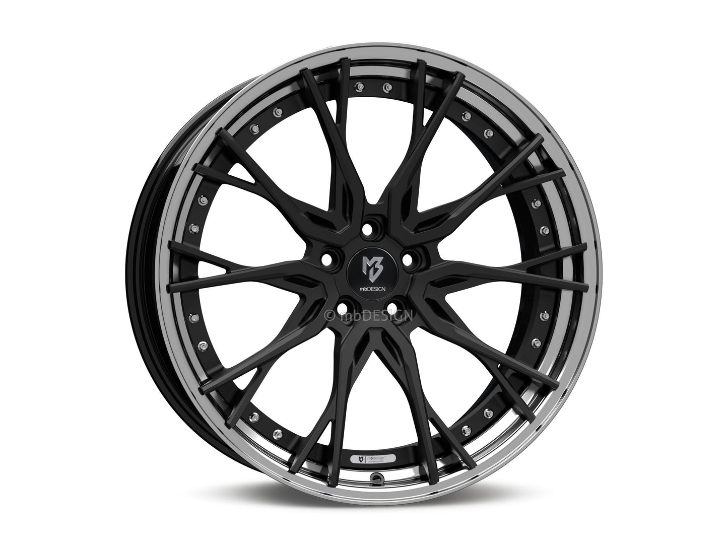 mbDesign Alufelgen MB KV3.2 DC 2-tlg 21 Zoll - schwarz stumpfmatt/schwarz glänzend poliert