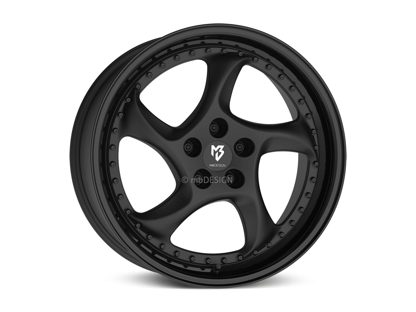 mbDesign Alufelgen MB TURBO S 19 Zoll - schwarz stumpfmatt/schwarz glänzend
