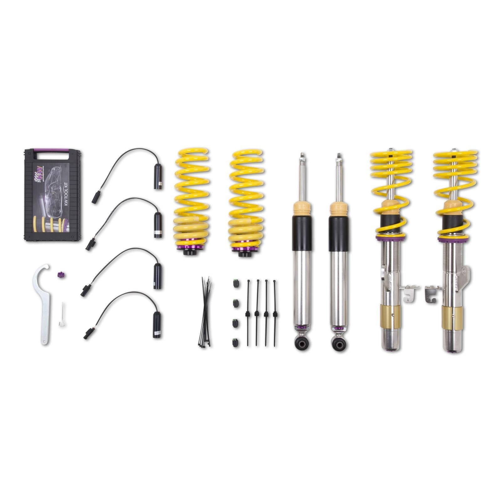 KW Gewindefahrwerk INOX V3 Audi RS3 8V MIT elekt. Dämpfer incl. Stilllegungssatz 352100AL - gepfeffert.com