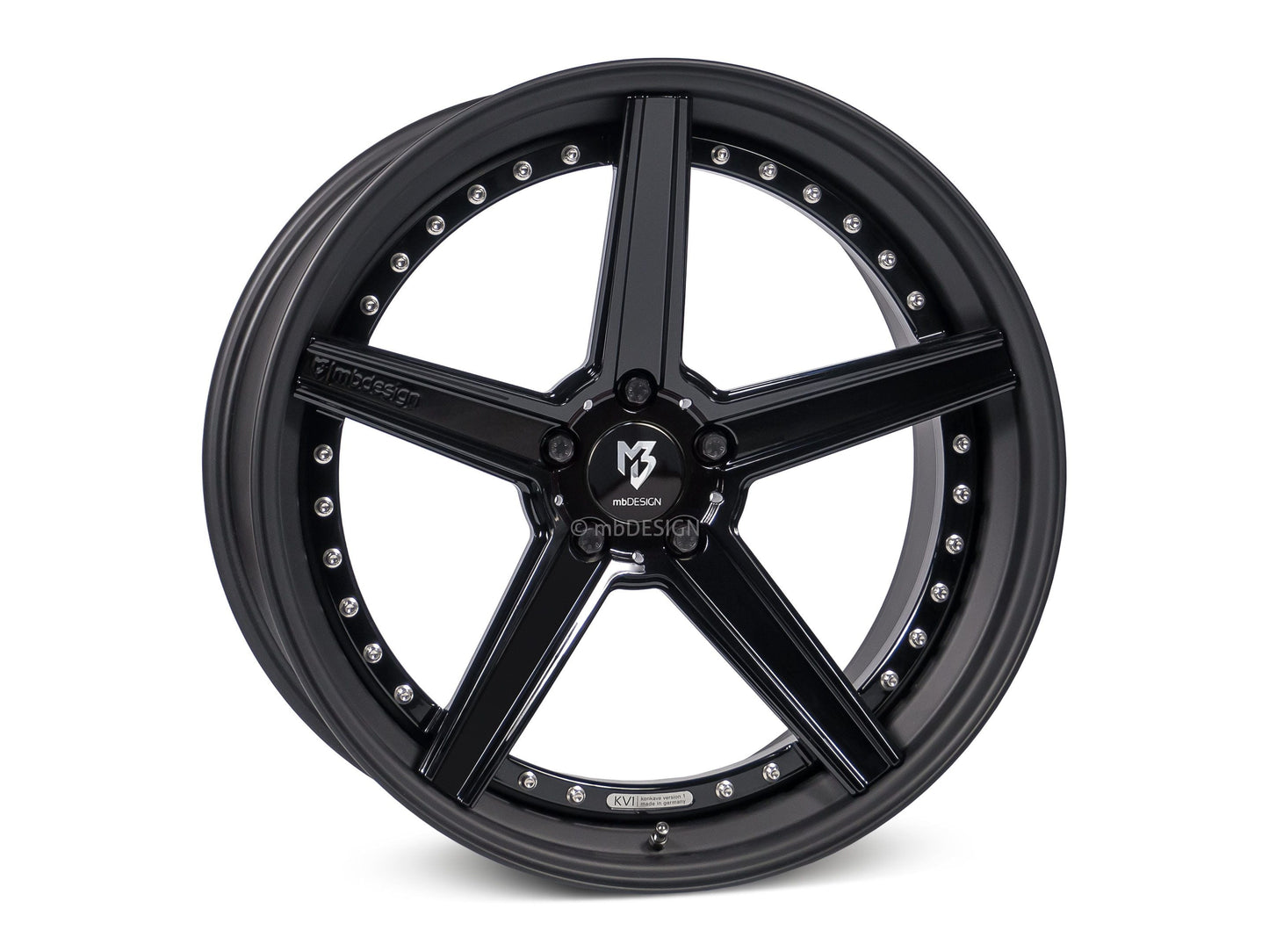 mbDesign Alufelgen MB KV1.3 3-tlg 20 Zoll - schwarz glänzend/schwarz stumpfmatt