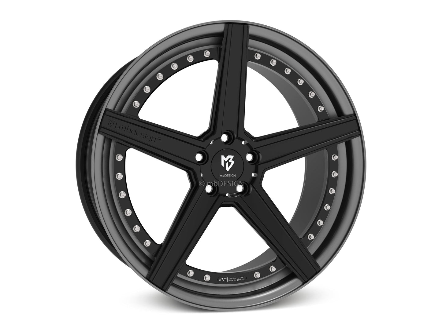 mbDesign Alufelgen MB KV1.3 3-tlg 20 Zoll - schwarz glänzend/grau matt