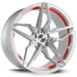 Corspeed KHARMA Silver-brushed-Surface undercut Trimline red - gepfeffert.com