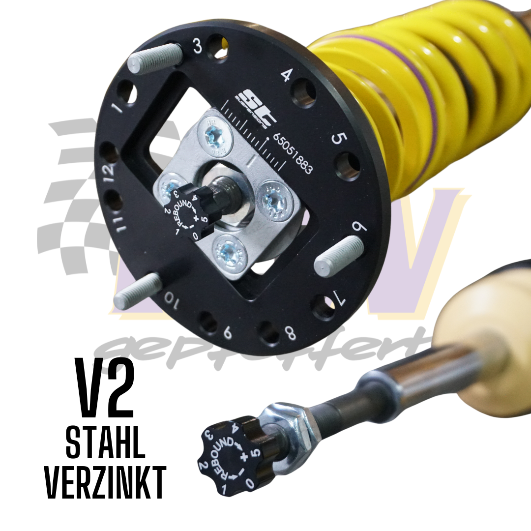 gepfeffert.com Gewindefahrwerk V2 BMW 3er E90/91/92/93 (Stahlverzinkt, mit Sturzdomlager) - gepfeffert.com